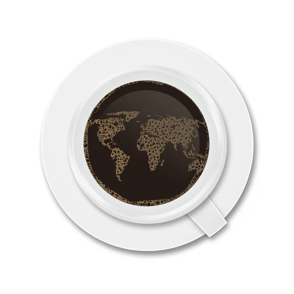 Mapa de taza de café mundo — Foto de Stock