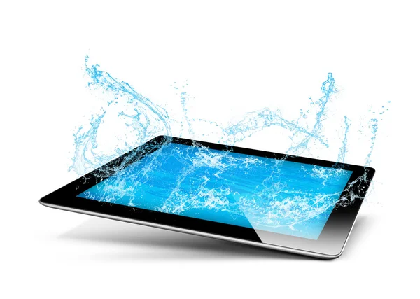 Tablet PC water — Stockfoto