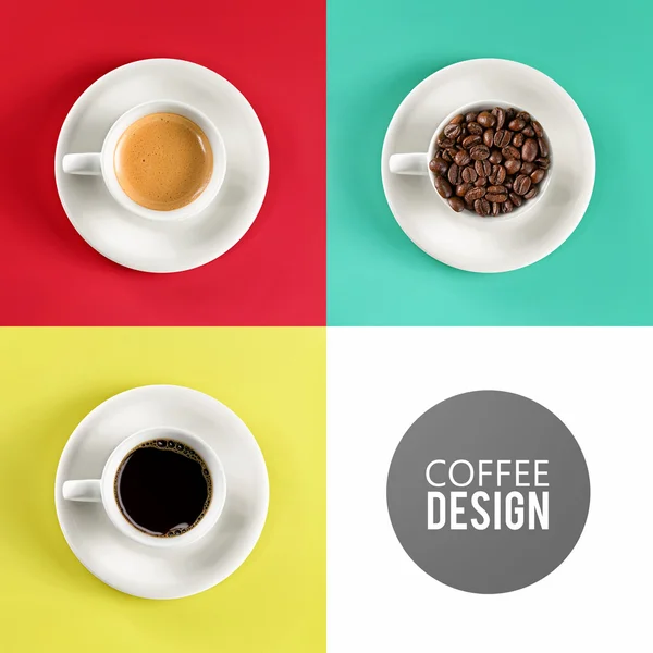 咖啡杯子艺术设计 — 图库照片