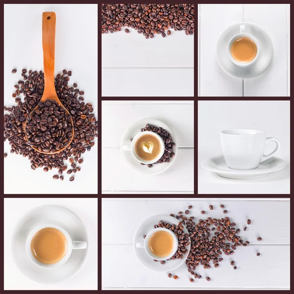 Káva koláž kolekce — Stock fotografie