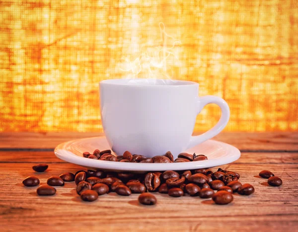 Grãos de café expresso quente — Fotografia de Stock