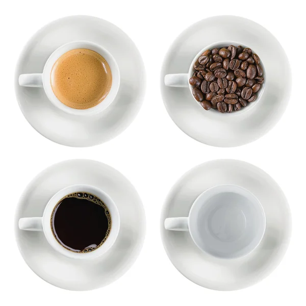 Установить чашку кофе изолированы — стоковое фото
