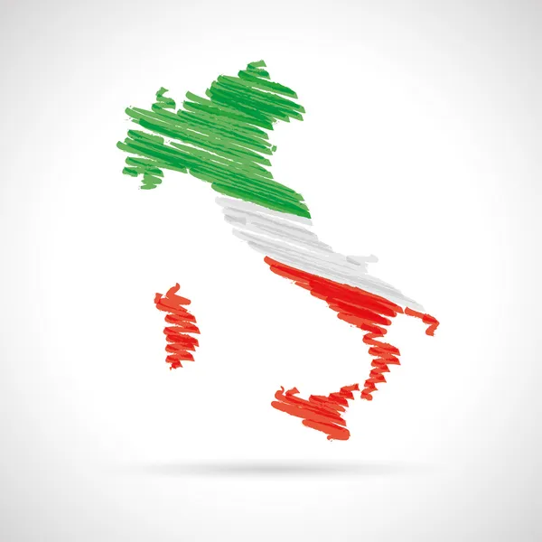 Italia mapa acuarela vector — Vector de stock