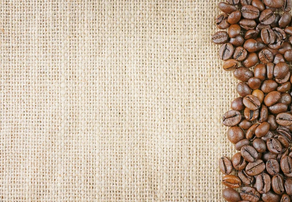 Coffee beans juta — Stock Photo, Image