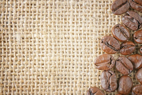 Coffee beans jute — Stock Photo, Image