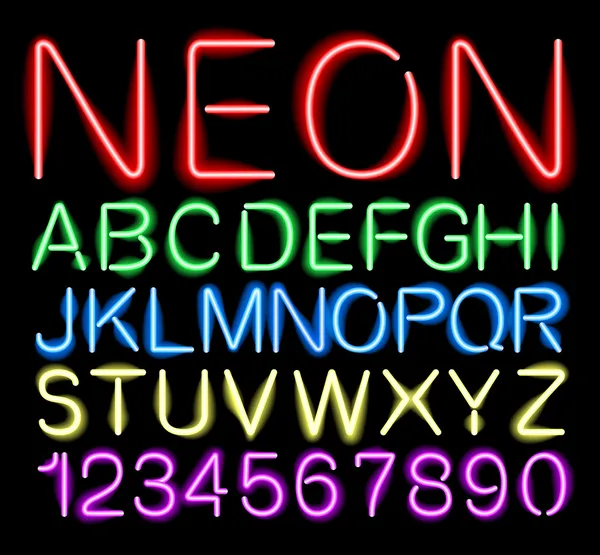 Font neon light vector — Stock Vector