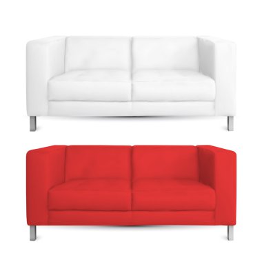 sofa couch vector realistic clipart