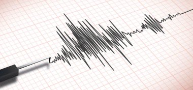 Bir deprem sismograf makinesini vektör biçiminde kapat