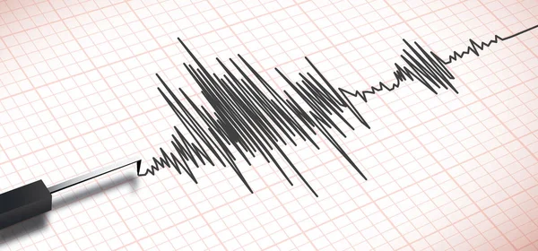 Close Uma Máquina Sismógrafo Terremoto Formato Vetor — Vetor de Stock