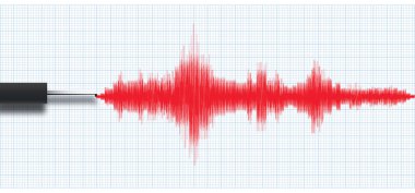 Close up of an earthquake seismograph machine in vector format clipart