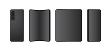 Whire arka planda vektör formatında izole edilmiş akıllı telefon kıvrımı