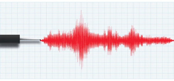 Close Earthquake Seismograph Machine Vector Format — Stock Vector