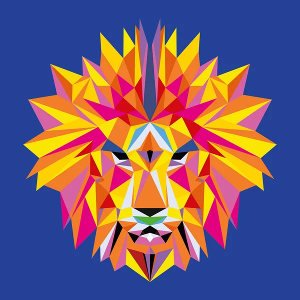Lion Design Effet Pop Art Low Poly Format Vectoriel — Image vectorielle