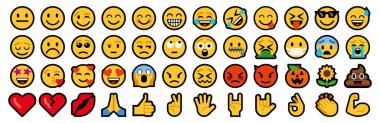 Emoji Duygu Koleksiyonu vektör biçiminde ayarlandı