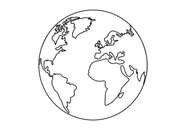 地球の世界ベクトル形式の連続単純線 — ストックベクタ