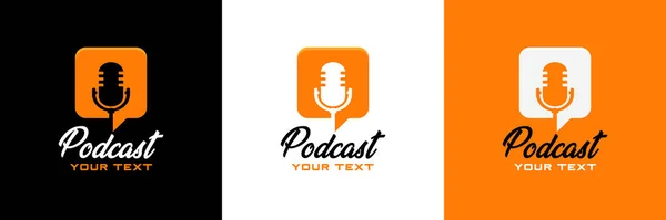 Koncepcja Podcast Ikona Projekt Logo Formacie Wektorowym — Wektor stockowy