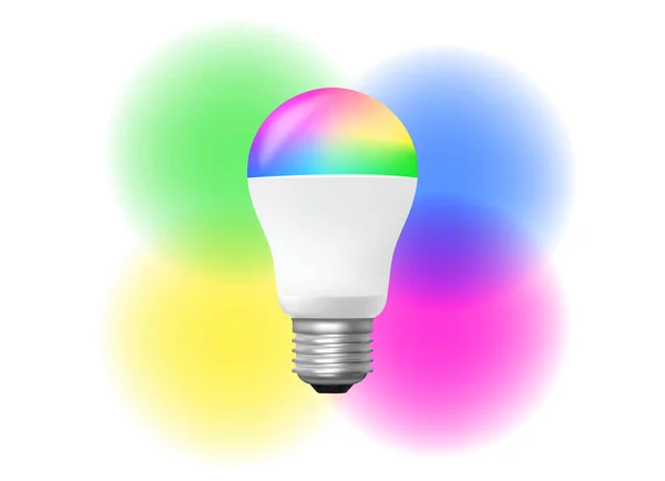 Led Light Bulb Rgb Multicolor Vector Format — Stock Vector