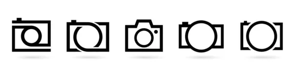 Conjunto Silhueta Câmera Formato Vetorial —  Vetores de Stock