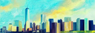 Aabstract painting New York City Skyline, digital art