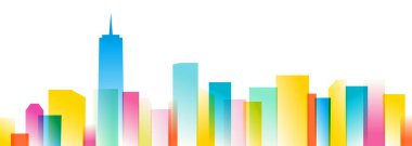 New York City Skyline multicolor 3d effect in vector format