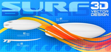 Surfboard concept layout in vector format