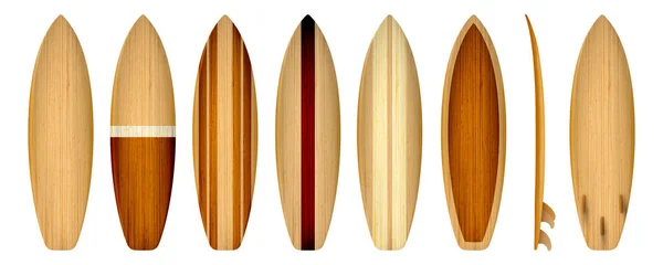 Set Vintage Wood Surfboard Vector Format — ストックベクタ