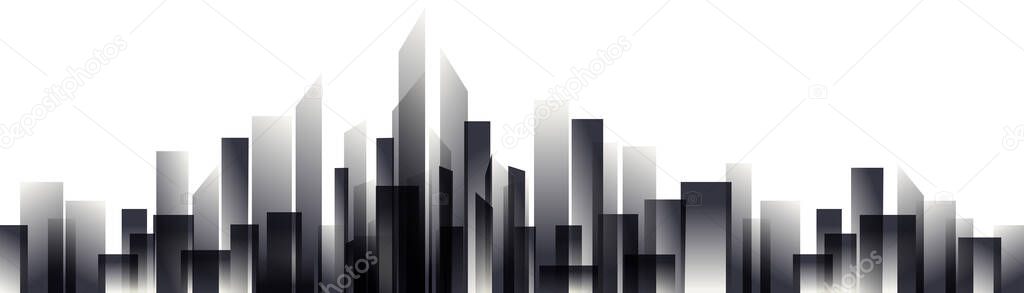 Cityscape futuristic, city skyline in vector format