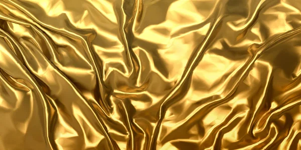 Золота Тканина Тканини Фону Хвилястий Ефект — стокове фото