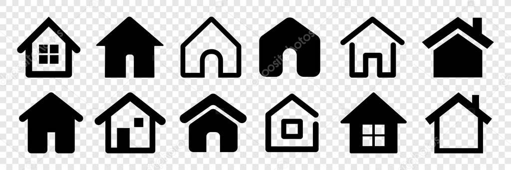 Home page web icon set in vector format