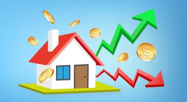 Vektör biçiminde ev yatırımı kavramı