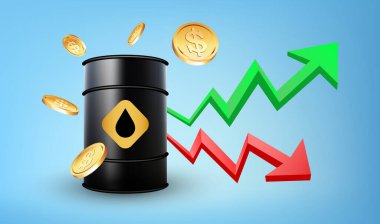 Vektör biçiminde yükselen ham petrol fiyatları kavramı