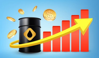 Vektör biçiminde yükselen ham petrol fiyatları kavramı
