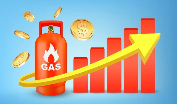 Rosnąca Koncepcja Cen Gazu Formacie Wektorowym — Wektor stockowy