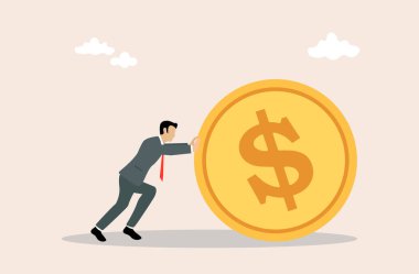 Ekonomiyi vektör formatında zorlayan işadamı