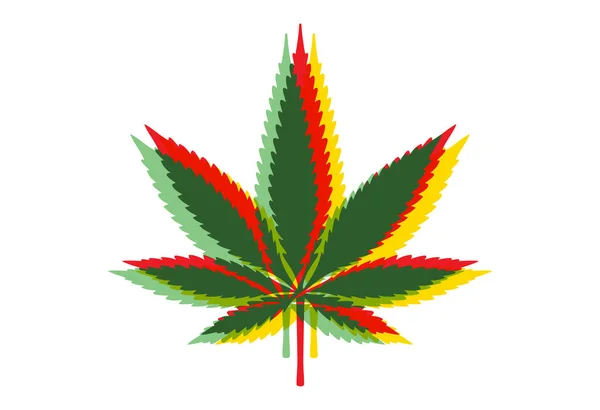 矢量格式的大麻叶标识多色 — 图库矢量图片