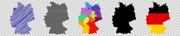 Карта Германия Установлена Векторном Формате — стоковый вектор