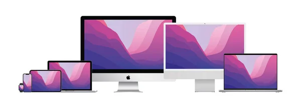 Set Apple Product Vector Format — Stockvektor