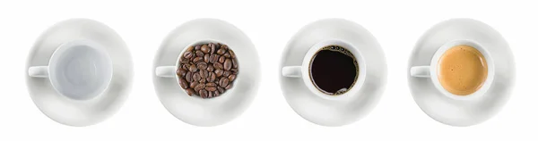 トップ ビュー クローズ アップ コーヒー カップに分離 — ストック写真
