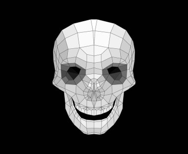 Vektör biçiminde kafatası düşük poli etkisi
