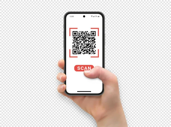 Kadın el ele tutuşması ve akıllı telefon ekranına başparmak ile dokunmak vektör biçiminde şeffaf arkaplanda izole edilmiş