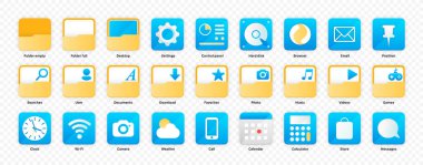 Masaüstü simgesi biçimi uygulaması vektör arkaplanında izole edildi