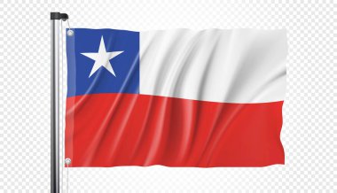 Vektör biçiminde şeffaf bir arkaplan üzerinde Şili bayrağı