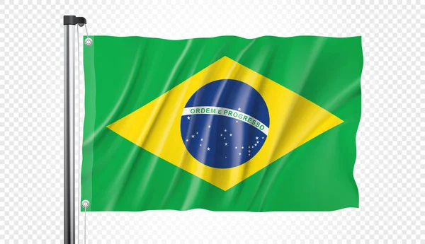 Флаг Бразилии Прозрачном Фоне Векторном Формате — стоковый вектор