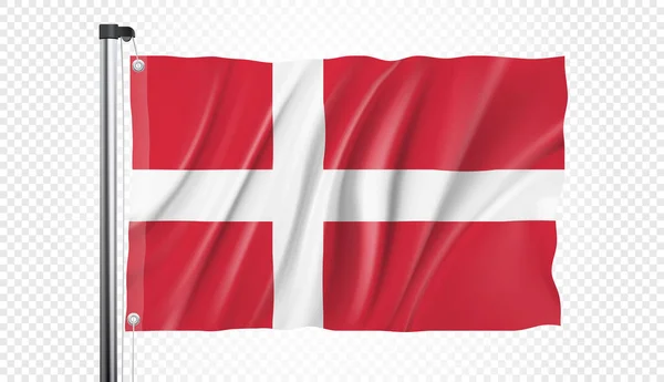Drapeau Danemark Sur Fond Transparent Format Vectoriel — Image vectorielle