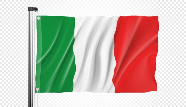 Drapeau Italie Sur Fond Transparent Format Vectoriel — Image vectorielle