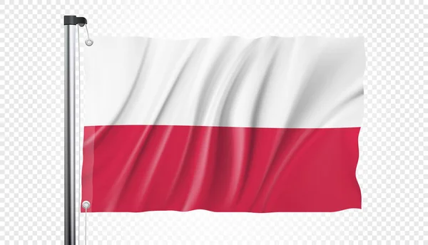Drapeau Pologne Sur Fond Transparent Format Vectoriel — Image vectorielle