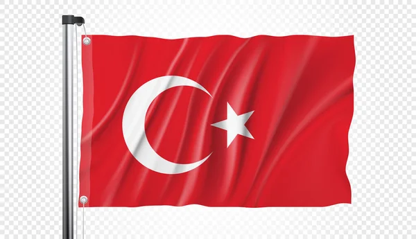 Vektör Biçiminde Şeffaf Bir Arkaplan Üzerinde Türkiye Bayrağı — Stok Vektör