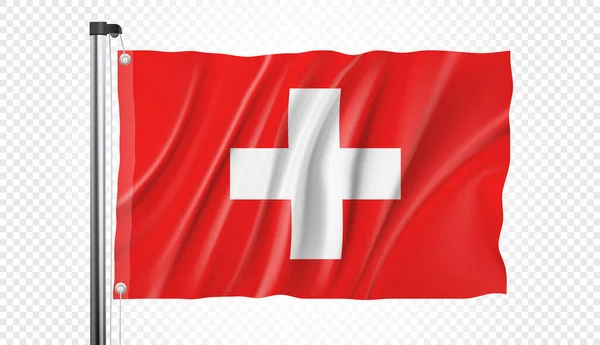 Drapeau Suisse Sur Fond Transparent Format Vectoriel — Image vectorielle