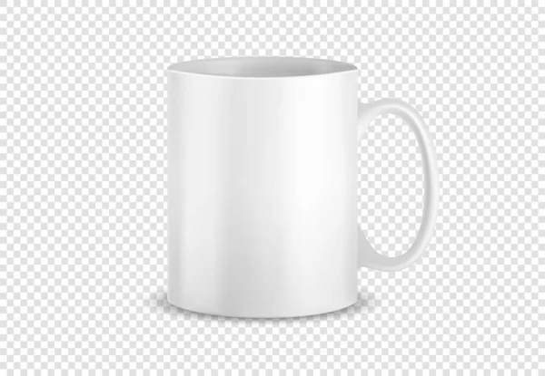 Realistic White Mug Vector Format — Stock Vector