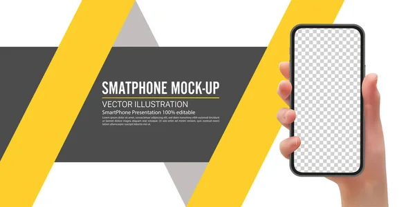 Realistic Smartphone Mockup Template Vector Format — Stockvektor